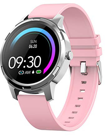 RSGK Pulsera Deportiva Inteligente Bluetooth, Pantalla Táctil TFT De 1.3 Pulgadas, Monitor De Frecuencia Cardíaca, Podómetro, Rastreador De Actividad, Compatible con El Sistema iOS/Android