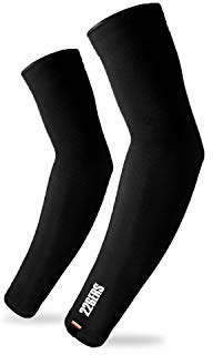 226ERS - Arm Warmers, Mangas de Compresión, para Deportistas, Manguitos Ciclismo, para Proteger los Brazos, Ropa para Hombre y Mujer, para Actividades al Aire Libre, Color Negro - Talla L