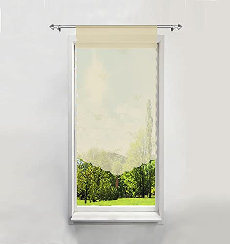 BAILEY JO Scheibengardine mit Schmetterling Laserschneiden Rollos Voile Transparent 1er-Pack Bildergardine (Sand, BxH 60x120cm)