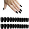24 Stück Matte Ballerina Rein Farbe Falsche Nägel Sarg Vollständige Abdeckung Mittel Acryl Art Nagelspitzen Für Frauen und Mädchen (Schwarz)