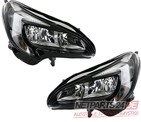 Johns, Scheinwerfer Set Halogen passend für Opel Corsa E 2014-sch. LR m LWR