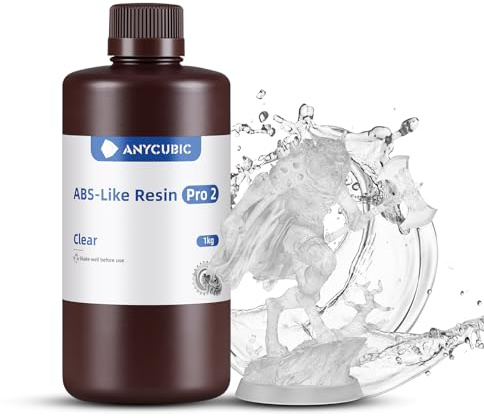 ANYCUBIC ABS-Like Resin Pro 2 3D Drucker Harz, Transparent 1kg | mit erhöhter Festigkeit und Zähigkeit, Geringe Schrumpfung, Hochpräzises 405 nm UV-härtendes Harz für Allen Harz 3D Druckern