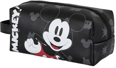 Disney Topolino Surprise-Borsa da Toilette da Viaggio Brick Plus, Nero, 25 x 12 cm