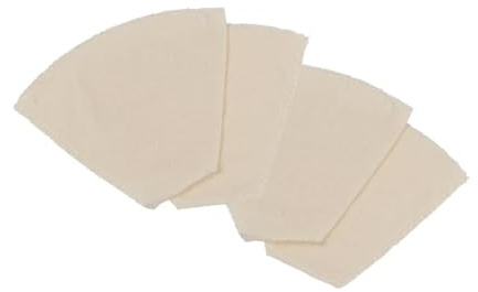 Fackelmann Lot de 4 filtres à café réutilisables en coton | Filtration du marc, Lot de 4 filtres, Coton réutilisable, Format 16,7 x 12 x 5,5 cm, Pour café moulu, Porte filtre café