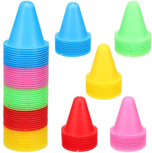 Gadpiparty 50Er-Pack 3-Zoll-Mini-Trainingshütchen-Set Kunststoff-Verkehrshütchen Agility-Sporthütchen Kleine Hütchen Für Übungs-Verkehrshütchen
