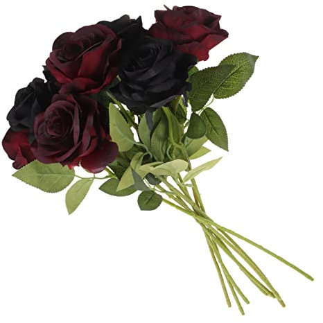 Cabilock 8stücke Künstliche Rosenblüten Teiliges Schwarze Hochzeitsdekoration Für Partys Events Und Feiern Pflegeleichte Realistische Kunstblumen Für Romantische Arrangements