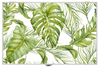 LEKE GO Tapa de Contador luz o Cuadro eléctrico de Hojas Tropical de Madera Blanco y Verde de 46x6x32 cm (Hojas Tropical)