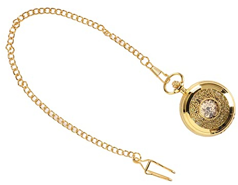 Gugxiom Orologio da Tasca Meccanico, Orologio da Tasca Luminoso a Mano, Orologio da Tasca Steampunk Scheletro Vintage Steampunck, con Catena, Accessorio di Moda Ideale