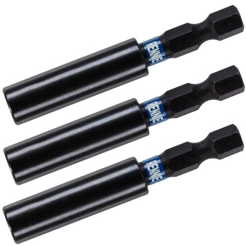 Rennie Tools - 3 Pack 60mm Long Impact Duty Screwdriver Drill/Bit Holder Fits Milwaukee Dewalt Bosch Milwaukee WERA etc. Impact Drill Hex Extension Bar/Tool Holders/Adapter