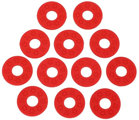 12 Stück Gitarrengurt-Schutzblöcke, PE-Gitarrengurt-Schloss, Rutschfester Gitarrengurt-Halter für Elektrische Akustikgitarren und Ukulelen (Rot)