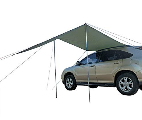 Shade Camping Side Car Dachzelt, Wasserdichtes Tragbares Campingzelt, Autodach-Regenüberdachung, Autozelte Für Camping-Fließheck (Armeegrün 300 X 200 cm)