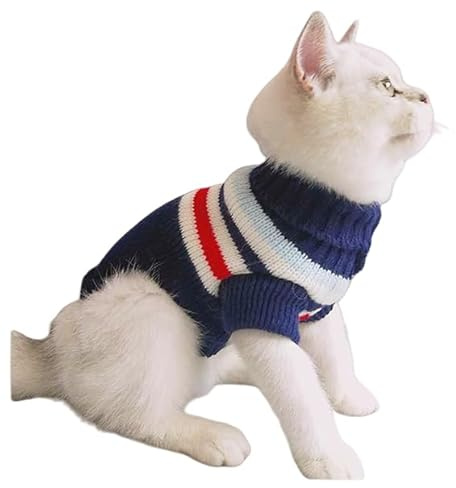 Small Dog & Cat Jumper, Knitted Sweater Pullover for Toy Breeds – Chihuahua, Teacup Poodle, Yorkie, Kitten, Soft Turtleneck, Autumn & Winter Pet Apparel, S