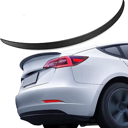 WJBBJW Für Tesla Model 3 2017-2021 Heckspoiler, Auto Spoiler Carbon Spoiler, Kohlefaser Auto Spoiler,1PCS Dauerhaft Kofferraum Spoiler Wing Lip Schwarz