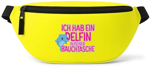 Ich hab EIN Delfin in meiner Bauchtasche - Bauchtasche | Malle | Party | Urlaub | lustige Sprüche | Festival | Umhängetasche | Gelb