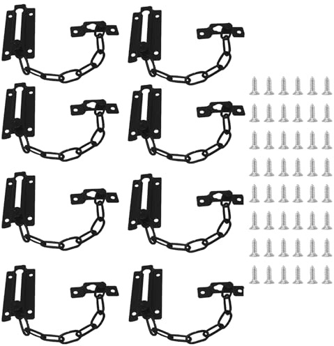8pcs Door Safety Chain, Heavy Duty Latch Chain Door, External and Internal Door Restrictor, Chain Lock for Door,Security, Chain Lock for Hotel Home Living Motel Apartment Bedroom