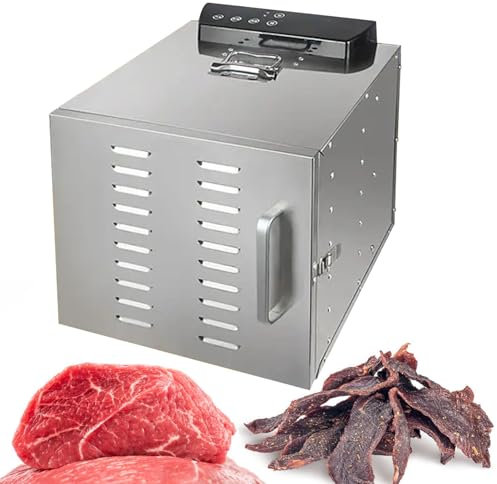 Deshidratador De Alimentos Con Pantalla Digital De 6/8 Capas: Carne Seca, Frutas Y Verduras, Equipo De Secado De Frutas Para El Hogar PequeñO De Acero Inoxidable De 400 W,6Layer-220V