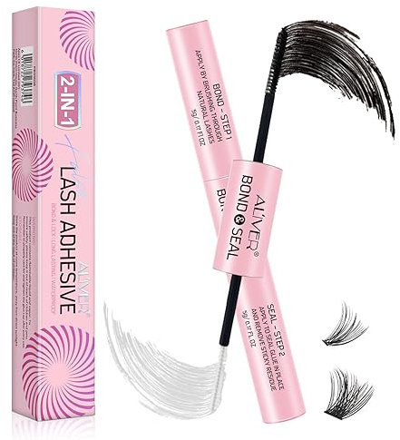 Colla per ciglia a lunga durata 2 in 1, colla per ciglia per 7 giorni, colla per ciglia per bond and seal Lash Glue for Sophisticated Makeup; colla per ciglia, impermeabile, colla per ciglia nera