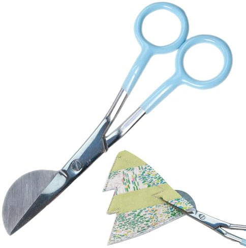 Pathbill Shears: cuchillas de apliques de acero inoxidable con mango en ángulo de borde de cuchillos, paleta en de borde de pato diseñada ergonómicamente para arte, tela, costura