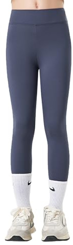ZCJ Leggings Lunghi da Ragazza in Cotone – Leggings Sportivi e Leggings da Equitazione con Vita Alta | Pantaloni Sportivi Elastici per Bambini per Scuola, Yoga, Equitazione, Sport e Uso Quotidiano