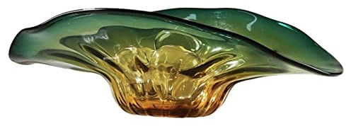 DANNMPX Fruit Basket Glass Fruit Bowl Modern Art Fruit Plate Transparent Fruit Dish Fan-shaped Candy Plate Home Decor Fruit Baskets Kitchens