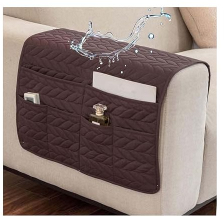 YNJJKA Couch Armlehne Schutz Sessel Schonbezüge Sofa Armlehnenschoner Armlehnenbezüge Anti-rutsch Liegestuhl Sesselschoner Armkappen Für Stühle Relaxsessel Armlehnen Bezug(Dunkler Kaffee)