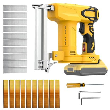 18GA Cordless Brad Nailer for Dewalt 20V,2-in-1 Electric Nail Gun 2k Nails | Brushless Nail Gun & Staple Gun with 1000 Nails & 1000 Staples 80 Shot/Min for DIY Woodwork,Upholstery,Carpentry(Only Tool)