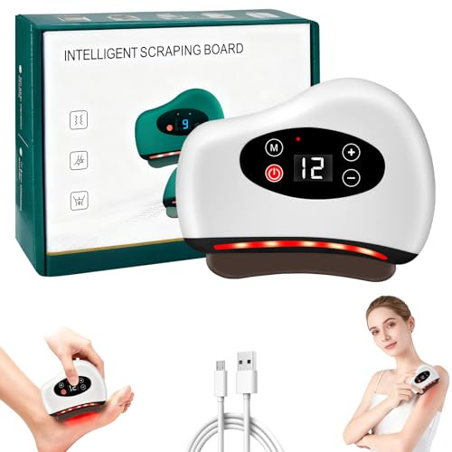 Thermaedge Foot Scraper, 3-in-1 Vibration Device for Muscle Care, Cordless Heated Gua Sha Massage Scraper, Fascia Massage Tool for Deep Tissue, Portable for Feet Calves Neck,Shoulders & Back