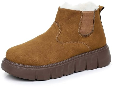 Scarponi Donna da Neve Scarpe con Calde Foderato Scarponcini Trekking Stivaletti Dopo Sci Comode Offerta Stivali Antiscivolo Impermeabili Morbidi (Marrone,38)
