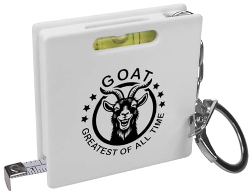 Azeeda 'Greatest Of All Time GOAT' Keyring Tape Measure/Spirit Level Tool (KM00048733)