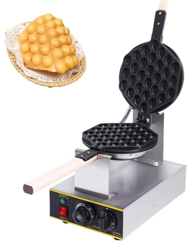 Gaufrier Aux œU.S Gaufrier Belge à Bulles, Appareil à Gaufres Eggettes Rotatif électrique, Double Tête, Acier Inoxydable Pour Boutique De Snacks Et Street Food(Single pot)