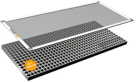 Yoursol Lichtschachtabdeckung 44 x 106 cm, Alu Rahmen, Gitterrostabdeckung Aluminium, Kellerschachtabdeckung