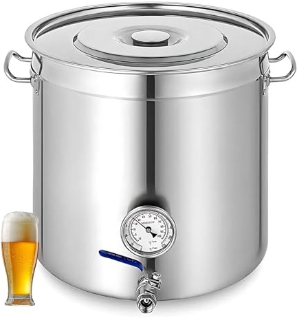 Robust Bryggkittel i Rostfritt Stål med Realtidsövervakning, Stor Gryta för Storkök och Öl, Kraftig Konstruktion för 100kg Belastning, Passar Induktionshäll(98L/25.9Gal)
