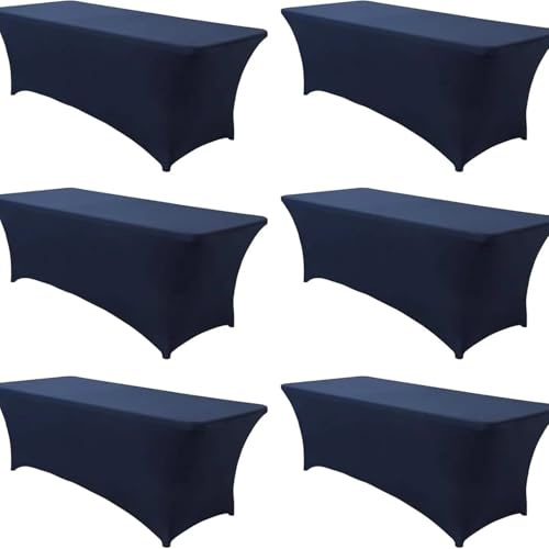 SNGUOQ 6 stycken spandex stretch bordsskydd för fotbord, universellt skydd för rektangulär bordsduk för reträtter och fester