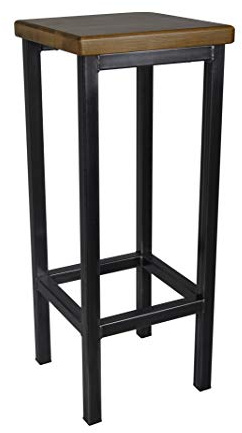 Magnetic Mobel Barhocker Stahl Holz massiv Barstuhl Industrial Design Metall Hocker H 70 cm (Eiche)