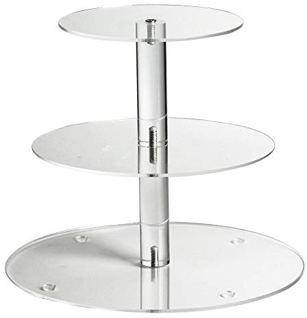 weddingwish Acrylic Cupcake Stand - Clear Tabletop Serveware - 1 Unit/Box 3 Tier Round Colourless