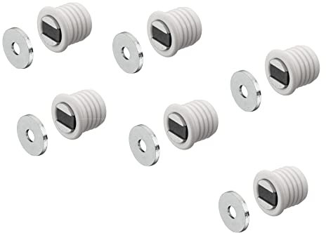 Gedotec Magnetschnäpper weiß Möbelschnäpper für 14 mm Holz-Bohrung | Einbohrmagnet 4,5 kg Haltekraft | Magnet-Verschluss extra stark | Möbelmagnet mit Gegenplatte | 6 Stück - Tür-Magnet zum Einbohren