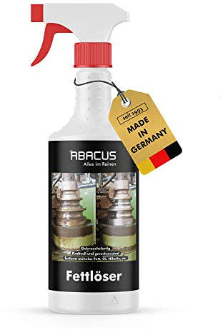 ABACUS® Fettlöser extra stark, Intensivreiniger für Öl, Werkstattreiniger Konzentrat, Küchenreiniger, Kraftreiniger, Universalreiniger, Nikotinentferner – Fettlöser 750 ml (4580)