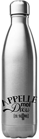 Gourde Isotherme Personnalisée 500 ml – Acier Inoxydable – Thermos Chaud/Froid – Bouteille Réutilisable Écologique – Cadeau Humour patron/Appelle Moi dieu ça suffira – Fabrication Française (N°3)