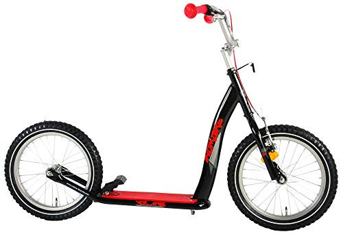 16 Zoll Kinder City Roller Tretroller Kinderroller Cityroller Kickroller Scooter Volare Schwarz Rot mit Fußbrermse 1654