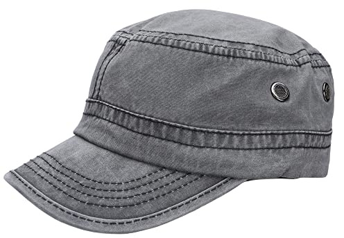 Leoodo Herren Damen Military Army Stil Cap aus Baumwolle verstellbare Sonnen Kappe für Wandern und Sport