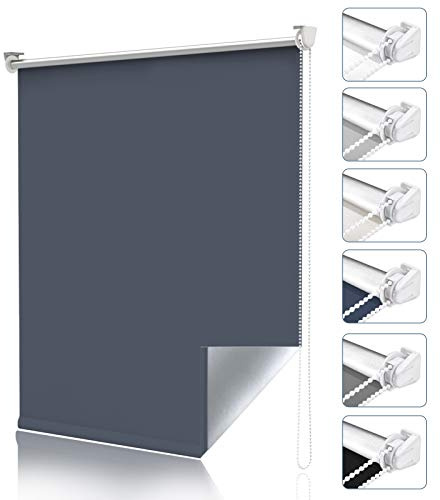 Magiea Verdunklungsrollo ohne & mit, Bohren Klemmfix, Dunke, B40 x H130 cm, Klemmrollo ThermorolloInnenrollo für Sonnen- und SichtschutzRollos für Fenster & Tür
