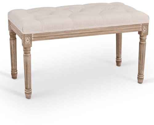 VONLUCE Pianobank Polsterbank Garderobenbank Sitzhocker Klavierbank Schminkbank 80 * 40 * 47cm aus Samt Schuhbank Hockerbank für Schlafzimmer Wohnzimmer gepolstertem Sitz mit Holzbeine