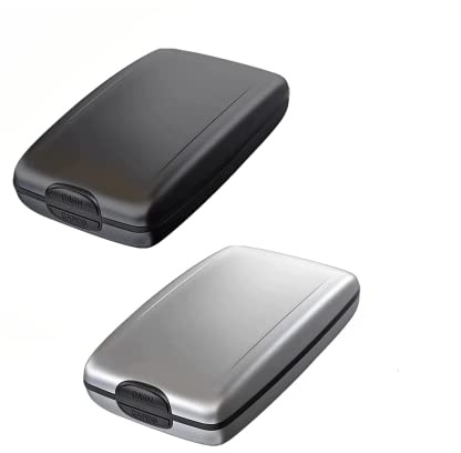 Yeehliny Kreditkartenetui aus Aluminium Portemonnaie Etuis RFID Sichere EIN- und Auszahlungen Geldbörse RFID-blockierender Halter Brieftasche RFID Blockierung Kartenetui für Damen Herren (2PC-I)