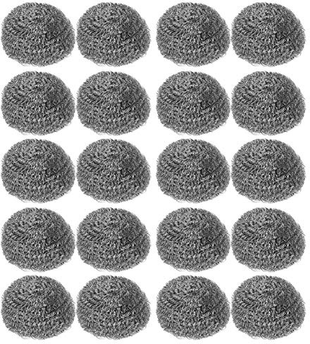 20Pcs/Set Stainless Steel Scourer,Spiral Design Powerful mark Removal Stainless Steel Scrubber,Gentle Without Hurting the Pan Easy to Clean Metal ScouLoop Pads