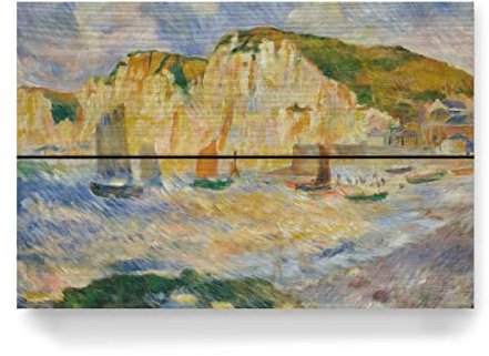 artboxONE Holzbild 30x20 cm Natur Meer und Klippen von Künstler Mango Art