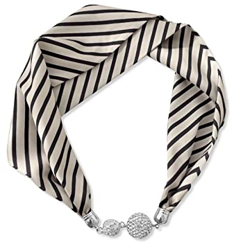 LumiSyne Femme Mode Foulards En Soie Collier Boucle Magnétique Pratique Avec Strass Bling Petit Étroit Foulard Décoratif Bijoux Pendentif Écharpe Fichu Bandeau Au Poignet Écharpe Bijoux