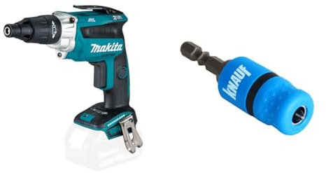 Makita DFS251Z Akku-Schnellbauschrauber 18 V & Knauf Schraubvorsatz mit Bit-Halter für Akku-Schrauber und Hand-Bohrmaschinen – Trockenbau-Bit Aufsatz zum Versenken von Schnellbau-Schrauben