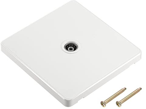 sourcing map TV Aerial Socket Wall Plate Outlet Single Gang White PC 88mm x 86mm for Coaxial Cable Lead