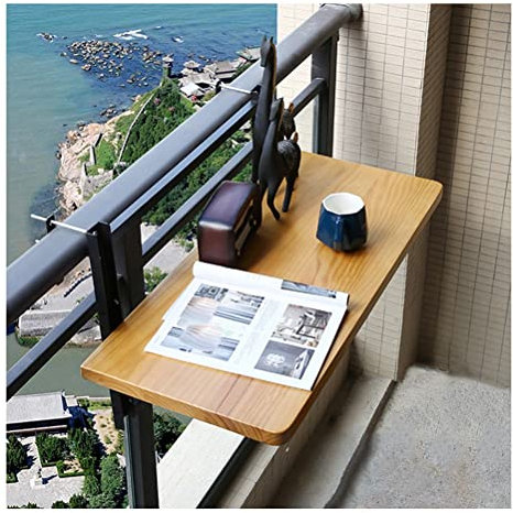 Balkonhängetisch Klappbarer Balkongeländertisch, höhenverstellbare Gartenmöbel Balkon Hängetisch Geländer Eisenständer Klappgartentisch (Size : 120X35CM)