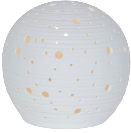 levandeo Lámpara de mesa redonda de 15 cm, porcelana, diseño de bola, decoración de mesa, diseño de cielo estrellado, mesita de noche